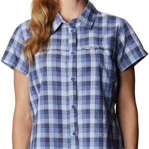 🆕Columbia Women's Silver Ridge Novelty SS Shirt, Small - Velvet Cove Gingham